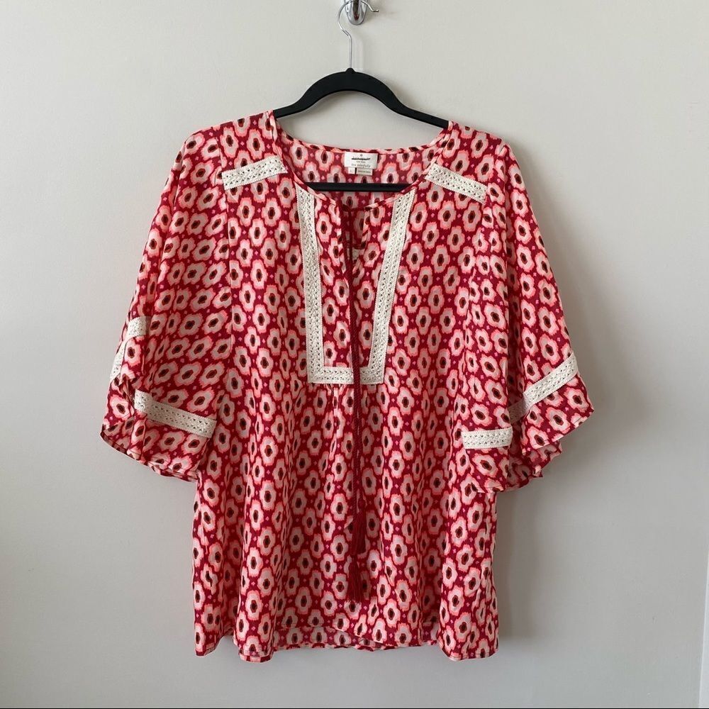 Nwot- KATE SPADE ‘posy ikat' print silk Blouse